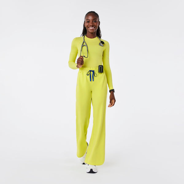 women's Serving Lime Marseille High-Rise Wide-Leg - Tall Scrub Pant