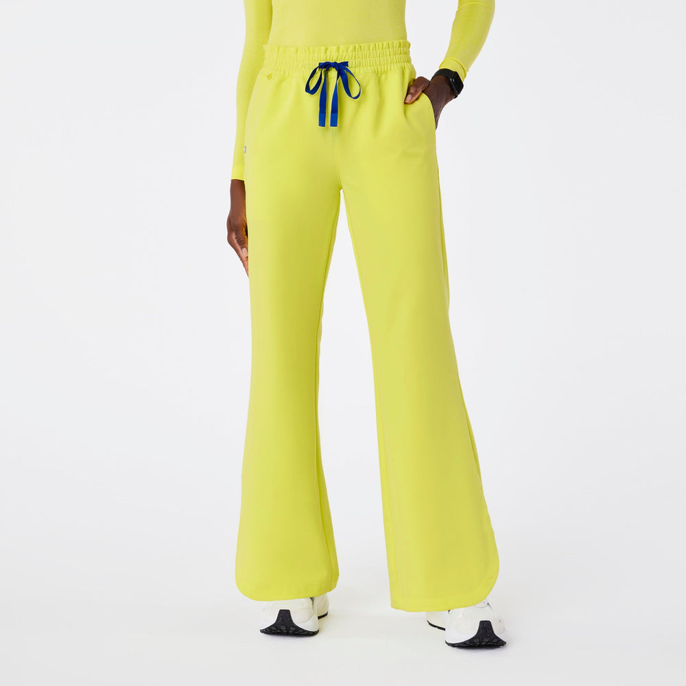 women's Serving Lime Marseille High-Rise Wide-Leg - Tall Scrub Pant
