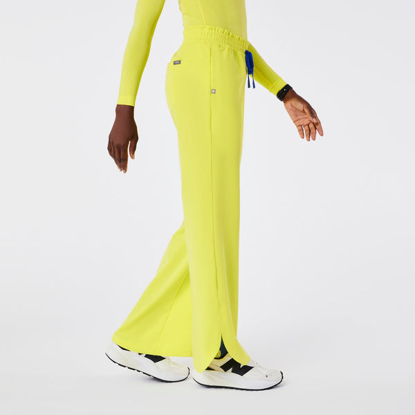 women's Serving Lime Marseille High-Rise Wide-Leg - Petite Scrub Pant