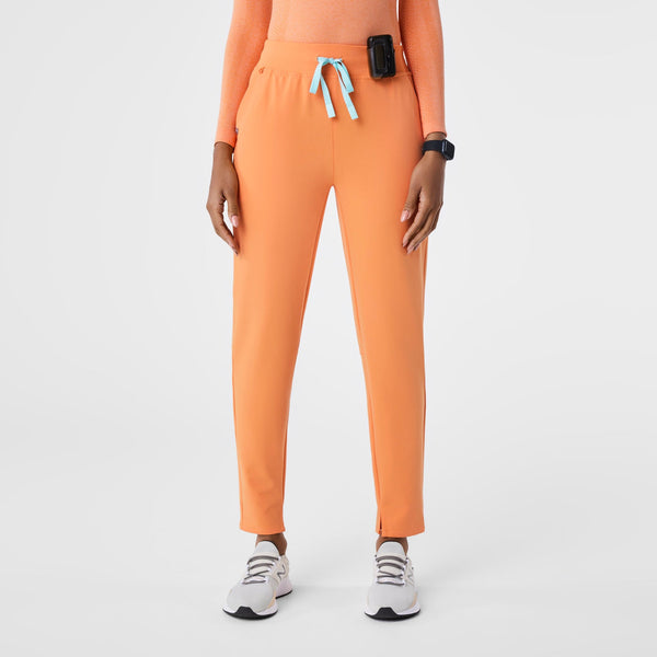 women's Shaka Orange Alva High-Rise Tapered - Petite Scrub Pant