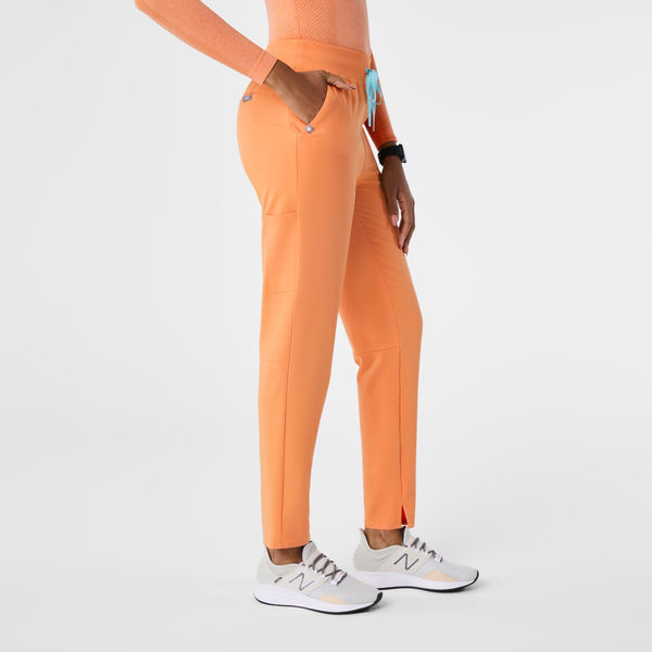 women's Shaka Orange Alva High-Rise Tapered - Petite Scrub Pant