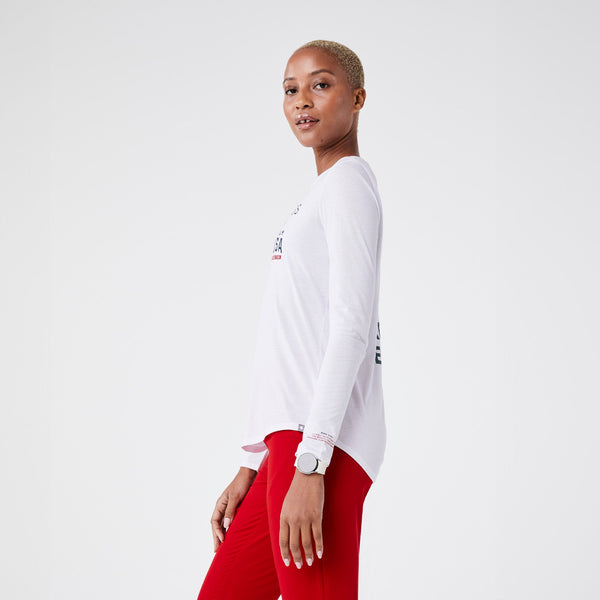women's White FIGS x Team USA - Long-Sleeve Underscrub