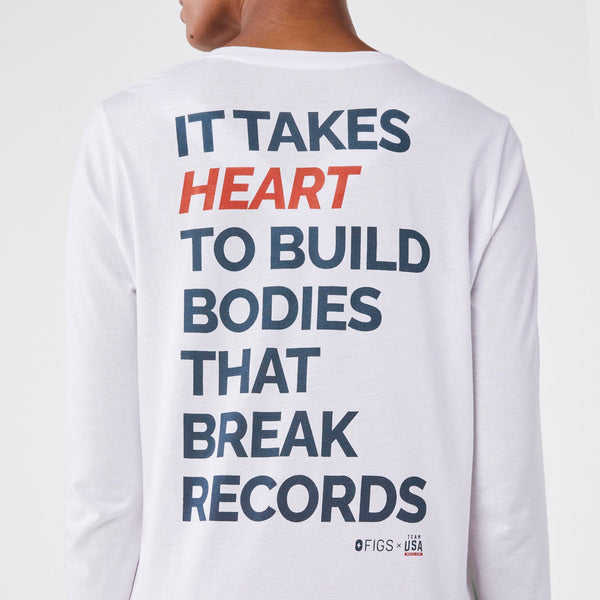 women's White FIGS x Team USA - Long-Sleeve Underscrub