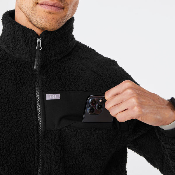 men's Black On Shift High-Pile - Fleece Bomber Jacket™