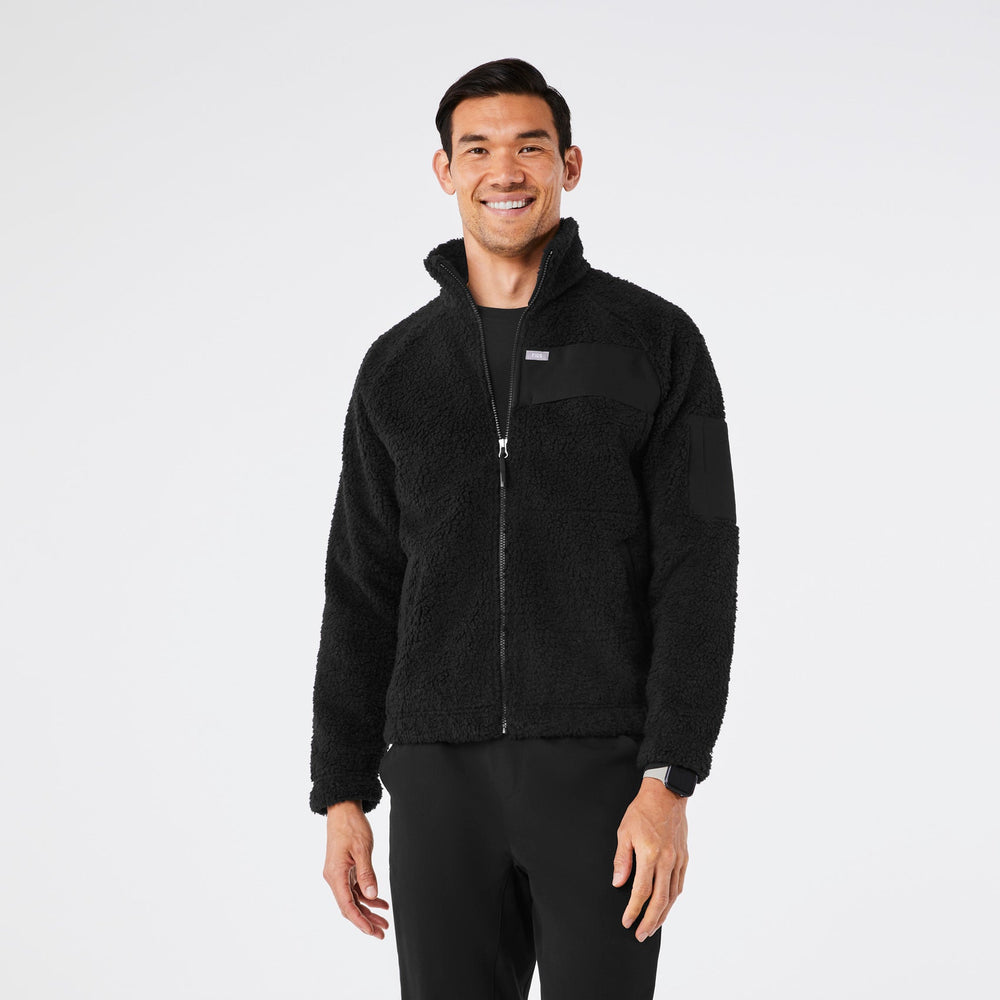 men's Black On Shift High-Pile - Fleece Bomber Jacket™