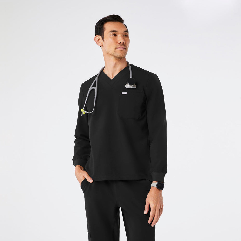men's Black Leon Long-Sleeve - Scrub Top™