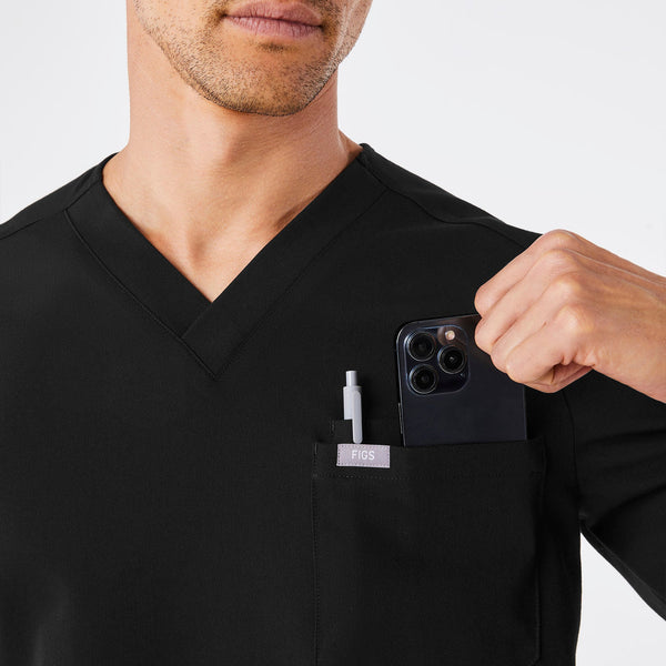 men's Black Leon Long-Sleeve - Scrub Top™
