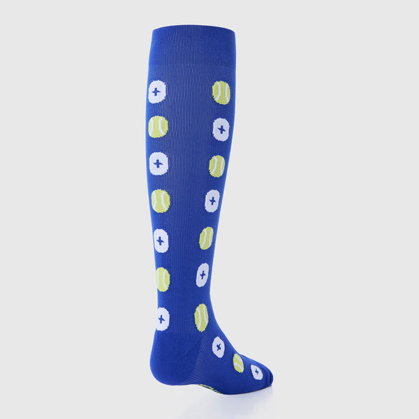 women's Winning Blue Tennis Ball All Over - Compression Socks