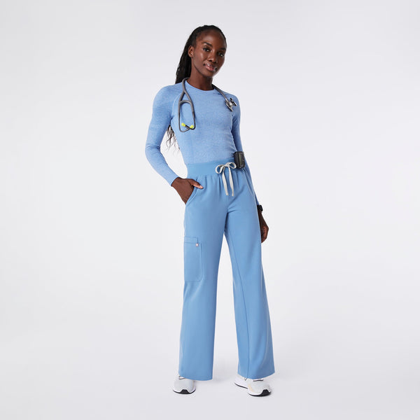 women's Ceil Blue Isabel High-Rise Wide-Leg - Scrub Pant