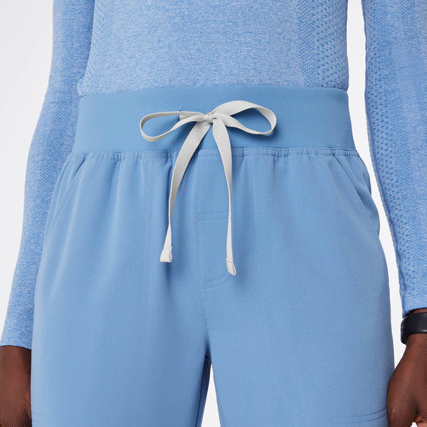 women's Ceil Blue Isabel High-Rise Wide-Leg - Petite Scrub Pant