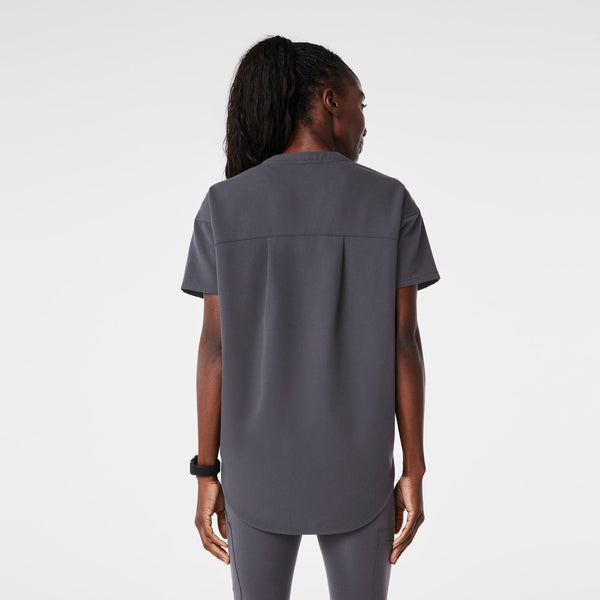 women's Charcoal Halle Short-Sleeve V-Neck Tunic - Scrub Top
