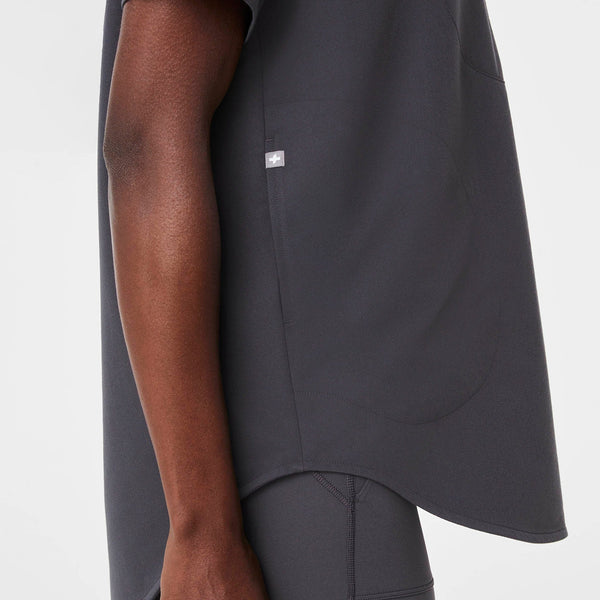 women's Charcoal Halle Short-Sleeve V-Neck Tunic - Scrub Top