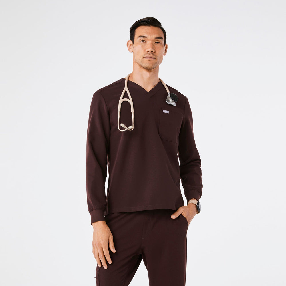 men's Espresso Leon Long-Sleeve - Scrub Top™