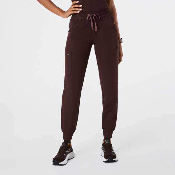 women's Espresso Uman Relaxed - Petite Jogger Scrub Pant