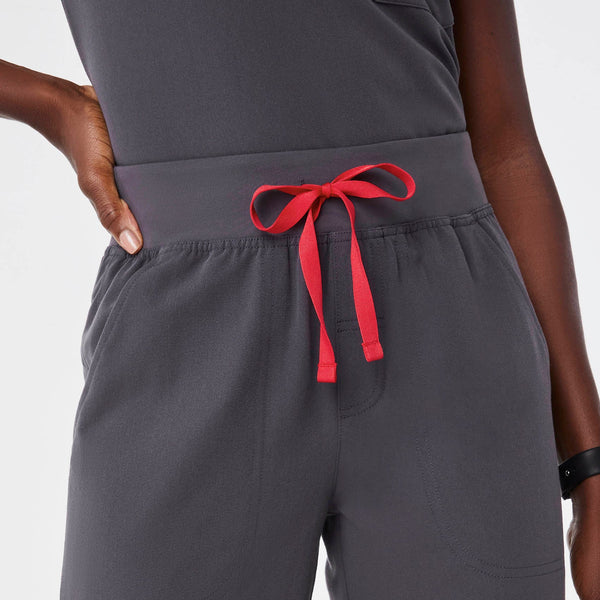 women's Charcoal Isabel High-Rise Wide-Leg - Petite Scrub Pant