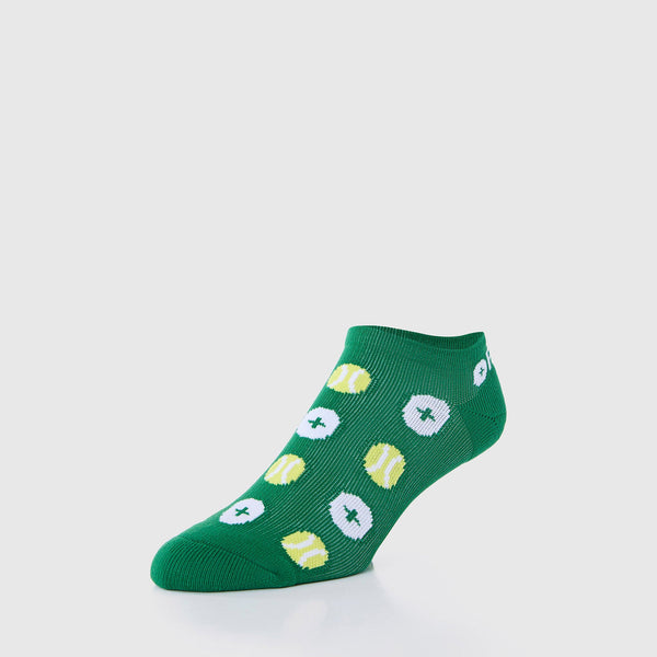 men's Match Point Green Tennis Ball All Over - Ankle Socks