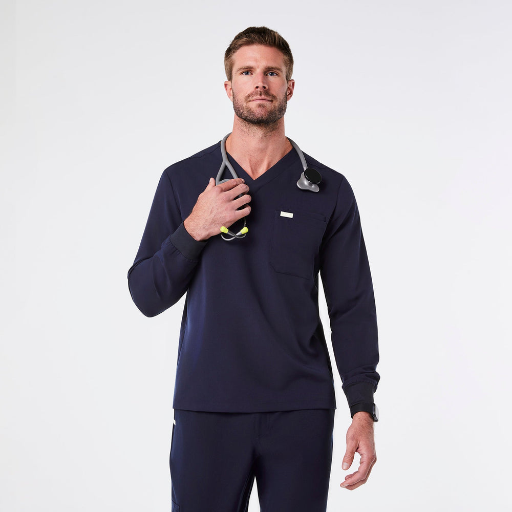 men's Navy Leon Long-Sleeve - Scrub Top™