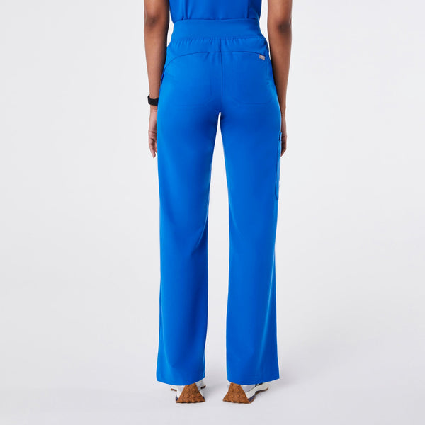 women's Royal Blue Isabel High-Rise Wide-Leg - Petite Scrub Pant