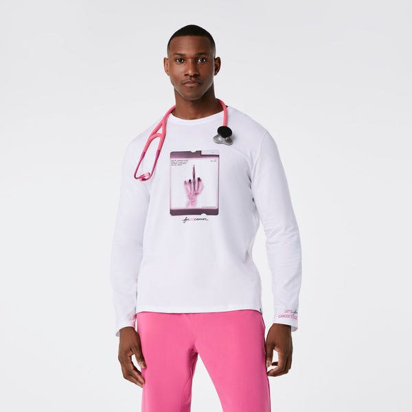 men's White F Cancer - Long-Sleeve Underscrub