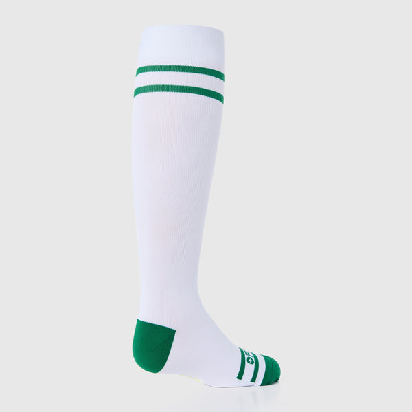women's Bright White Tennis Stripe - Compression Socks