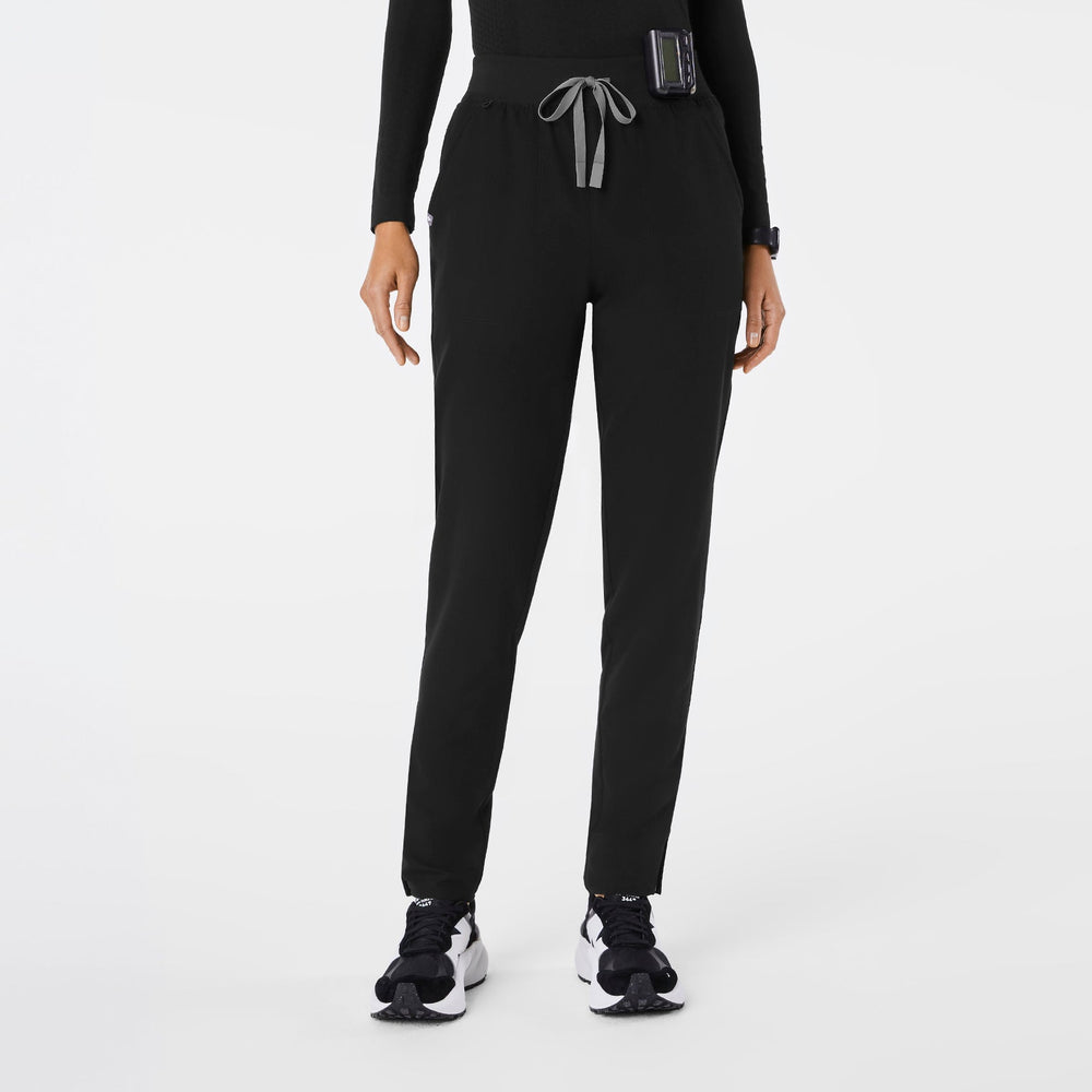 women's Black High-Rise Bristol Tall Slim Tapered Scrub Pant
