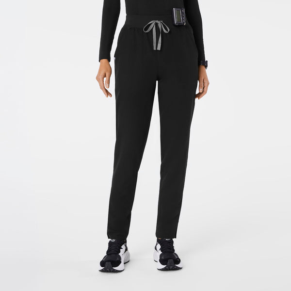 women's Black High-Rise Bristol Tall Slim Tapered Scrub Pant