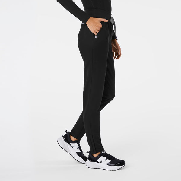 women's Black High-Rise Bristol Tall Slim Tapered Scrub Pant
