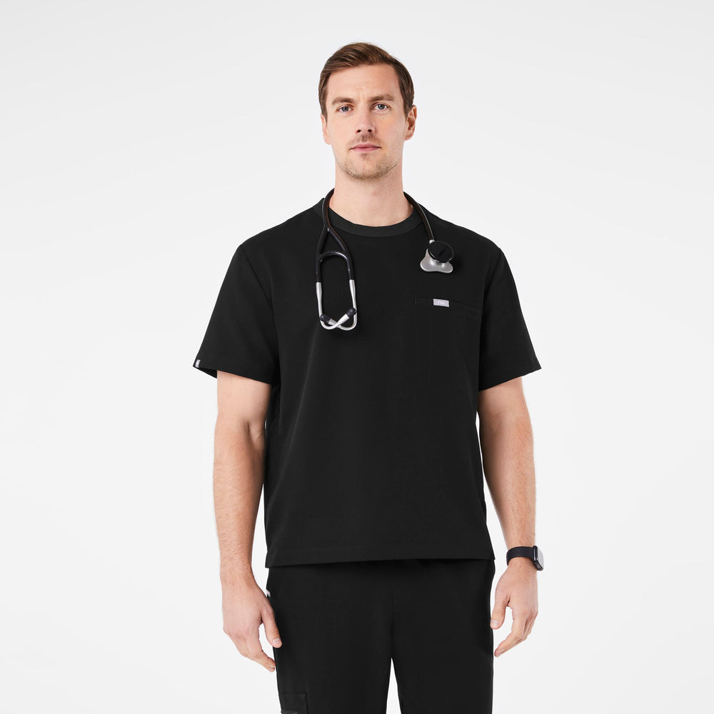 men's Black Easton - Crewneck Scrub Top