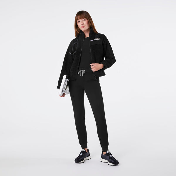 women's Black On-Shift High-Pile - Fleece Bomber Jacket™