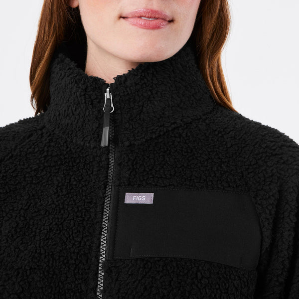 women's Black On-Shift High-Pile - Fleece Bomber Jacket™
