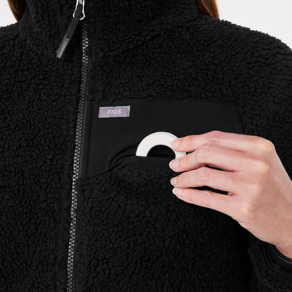 women's Black On-Shift High-Pile - Fleece Bomber Jacket™
