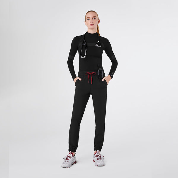 women's Black Salta Reflective Mock-Neck Long-Sleeve Underscrub