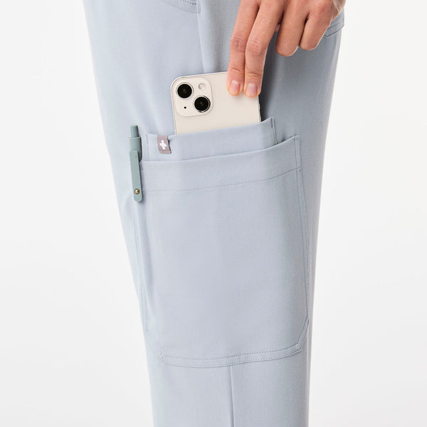 women's Dusty Blue Dowa High-Rise Straight-Leg - Petite Scrub Pant