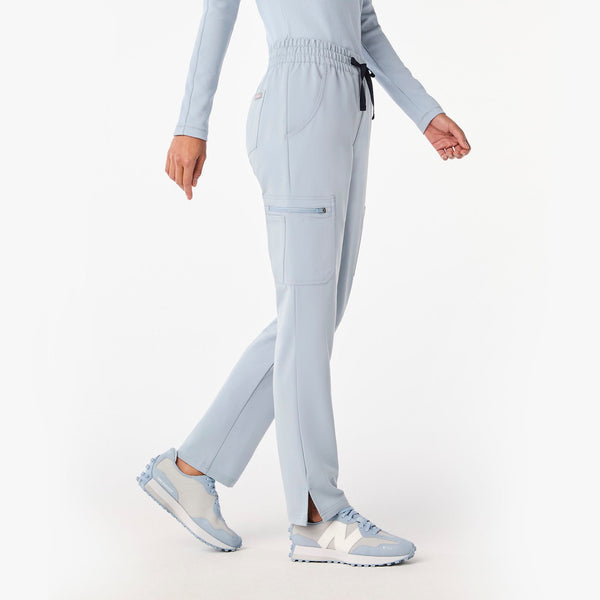 women's Dusty Blue Dowa High-Rise Straight-Leg - Petite Scrub Pant