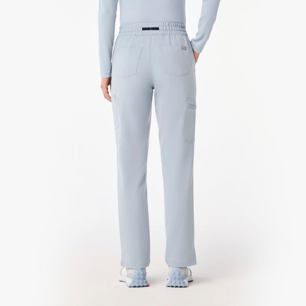 women's Dusty Blue Dowa High-Rise Straight-Leg - Petite Scrub Pant