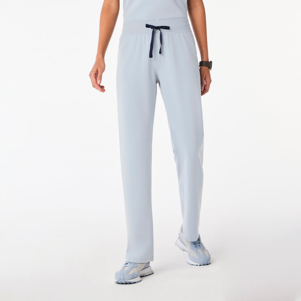 women's Dusty Blue Livingston High-Rise- Petite Straight-Leg Scrub Pant™