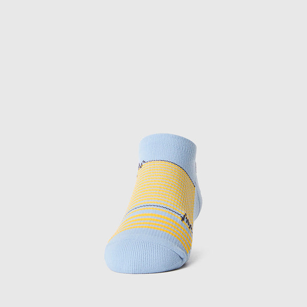 women's Dusty Blue Pulse Stripe Ankle Socks