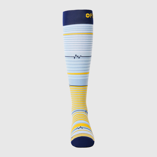 women's Dusty Blue Pulse Stripe Compression Socks