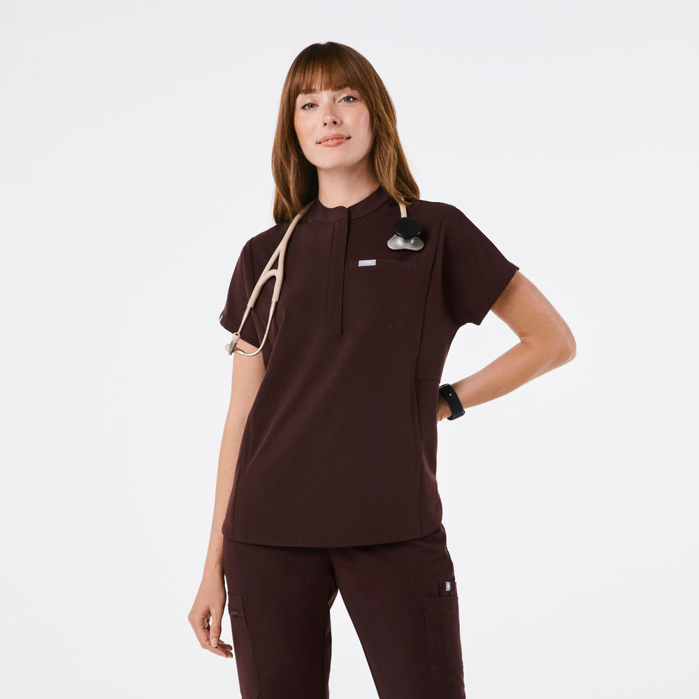 women's Espresso Montex Relaxed Scrub Top