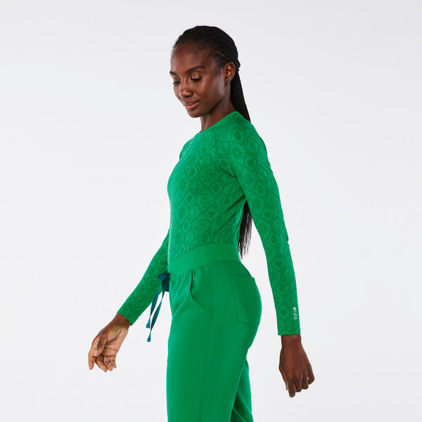 women's Fair Isle Evergreen Salta Seamless Long-Sleeve Underscrub