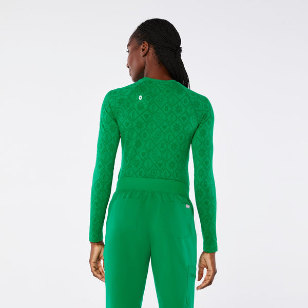 women's Fair Isle Evergreen Salta Seamless Long-Sleeve Underscrub