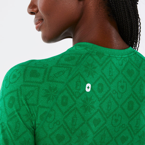 women's Fair Isle Evergreen Salta Seamless Long-Sleeve Underscrub