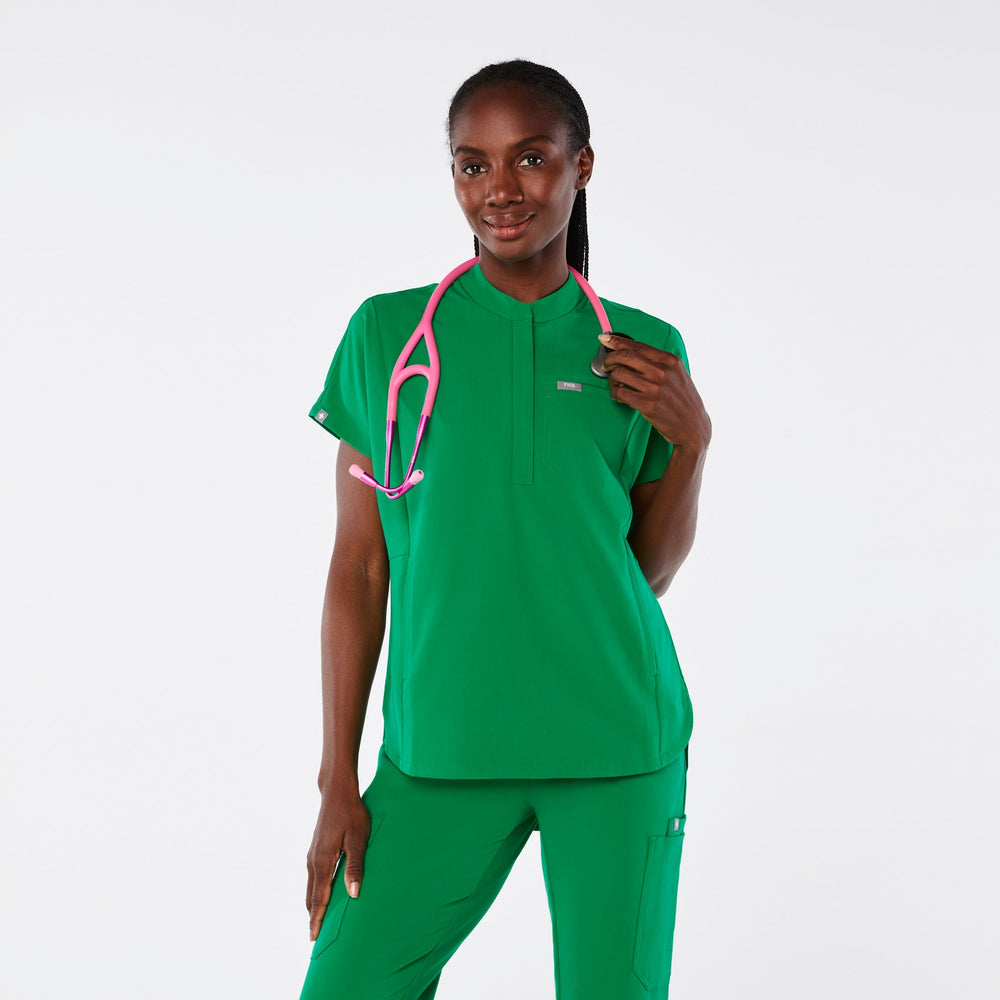 women's Evergreen Montex Relaxed Scrub Top