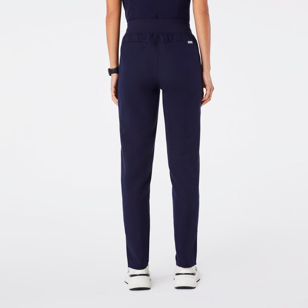 women's Navy High-Rise Bristol Petite Slim Tapered Scrub Pant