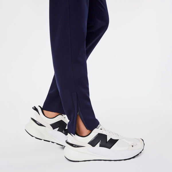 women's Navy High-Rise Bristol Petite Slim Tapered Scrub Pant