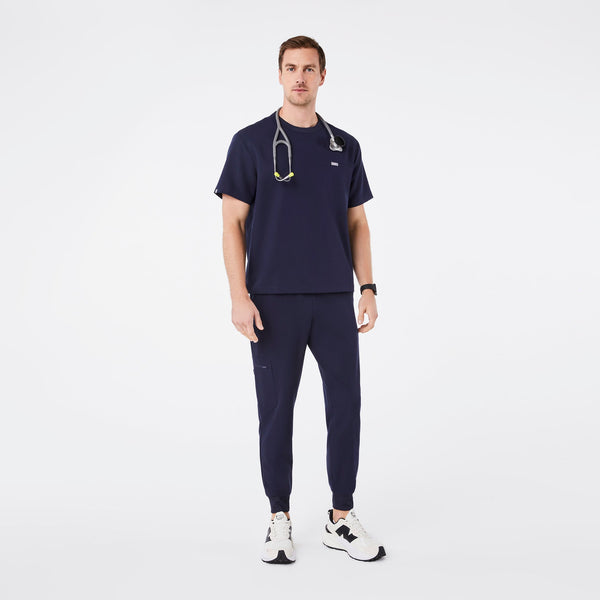 men's Navy Easton - Crewneck Scrub Top