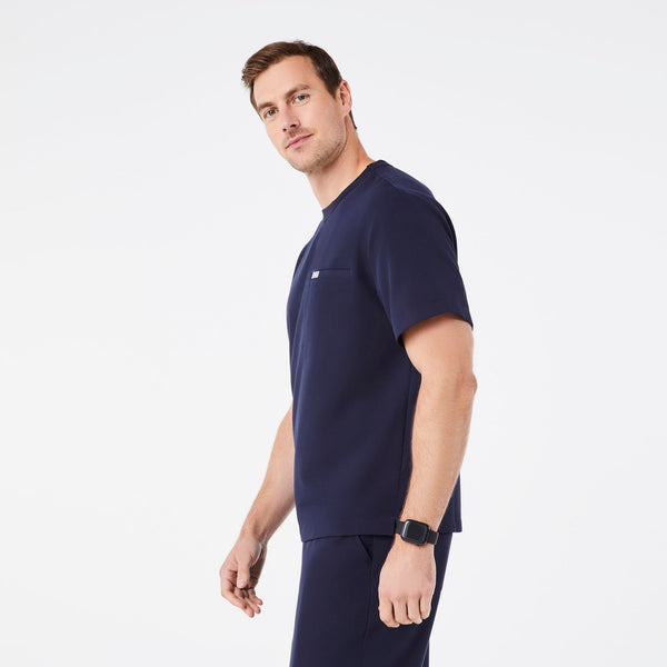 men's Navy Easton - Crewneck Scrub Top