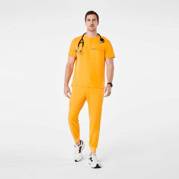 men's Emergency Yellow Corfield - Henley Scrub Top