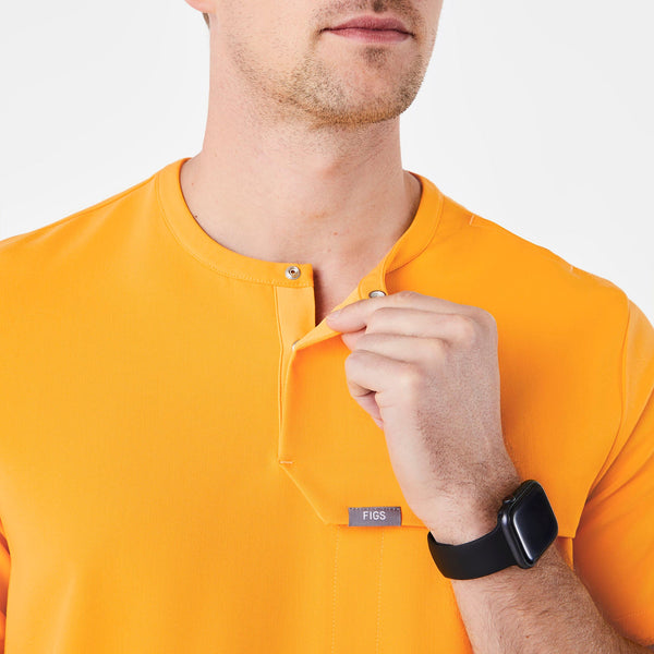 men's Emergency Yellow Corfield - Henley Scrub Top