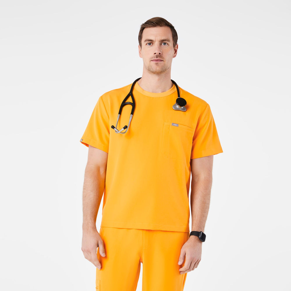 men's Emergency Yellow Easton - Crewneck Scrub Top